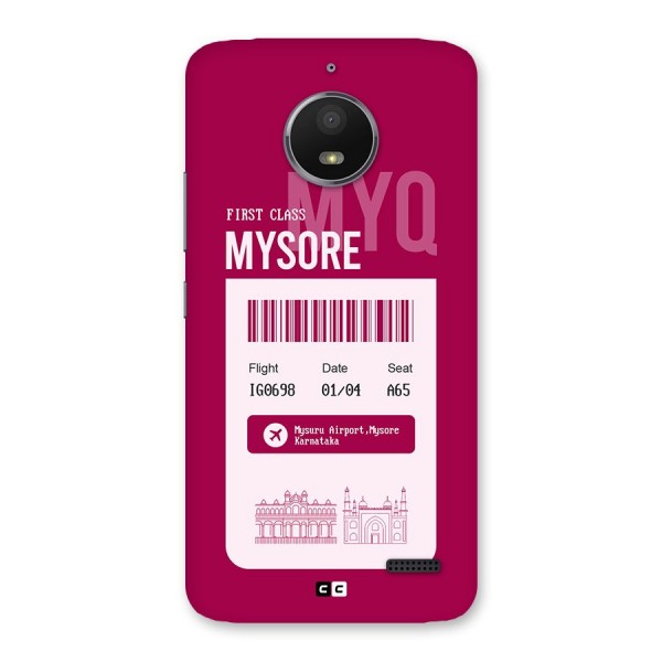 Mysore Boarding Pass Back Case for Moto E4