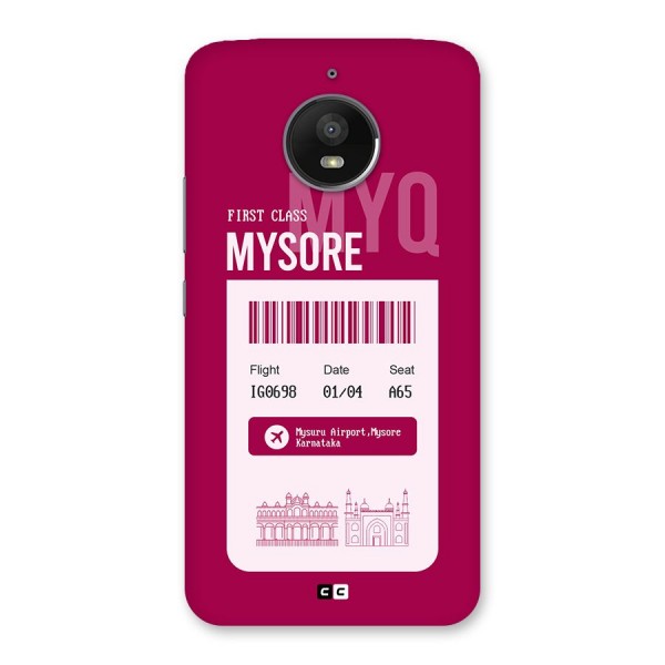 Mysore Boarding Pass Back Case for Moto E4 Plus