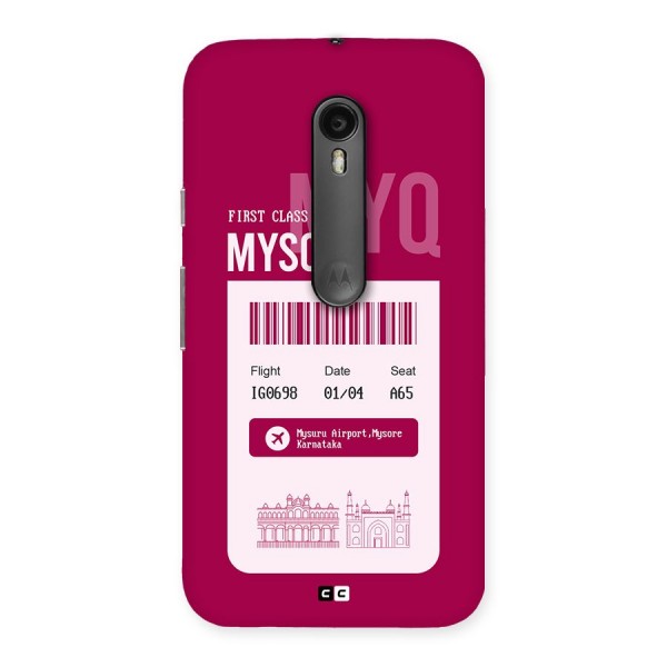 Mysore Boarding Pass Back Case for Moto G3