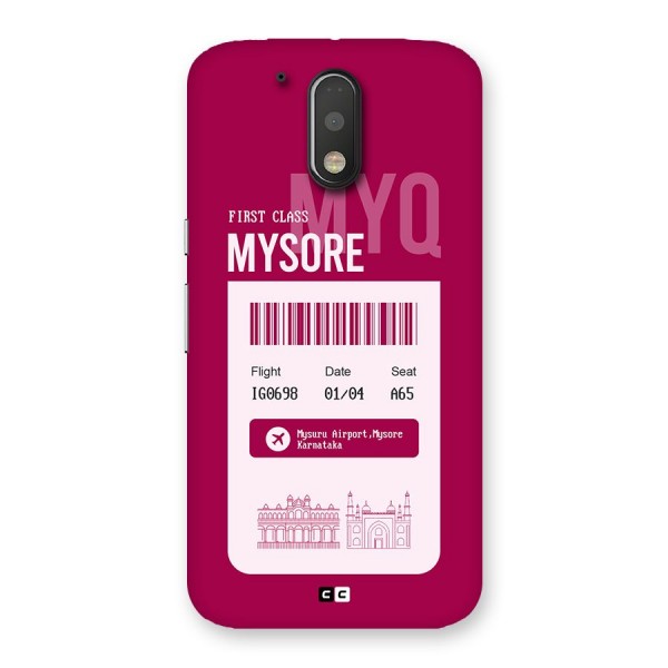 Mysore Boarding Pass Back Case for Moto G4