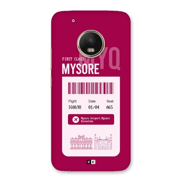 Mysore Boarding Pass Back Case for Moto G5 Plus