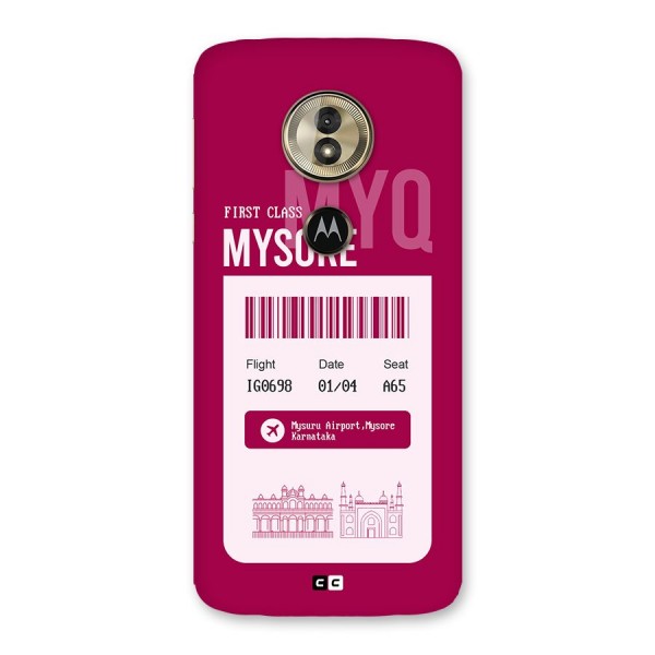 Mysore Boarding Pass Back Case for Moto G6 Play