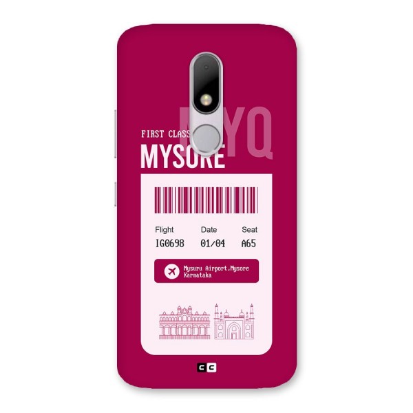 Mysore Boarding Pass Back Case for Moto M