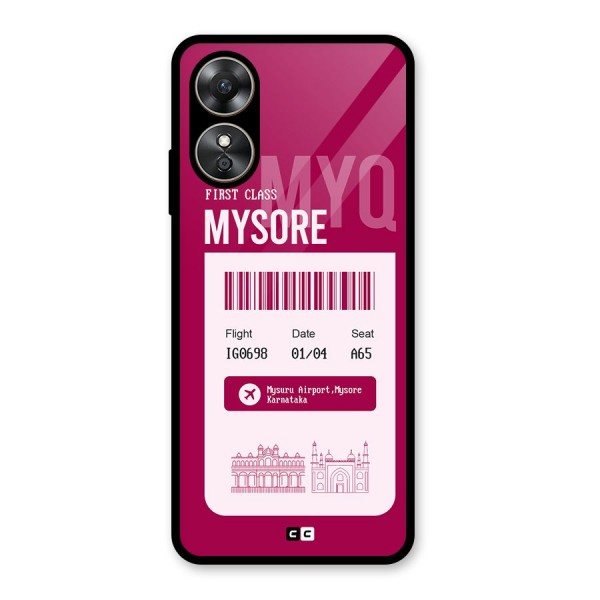 Mysore Boarding Pass Glass Back Case for Oppo A17