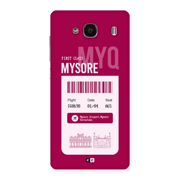 Mysore Boarding Pass Back Case for Redmi 2s