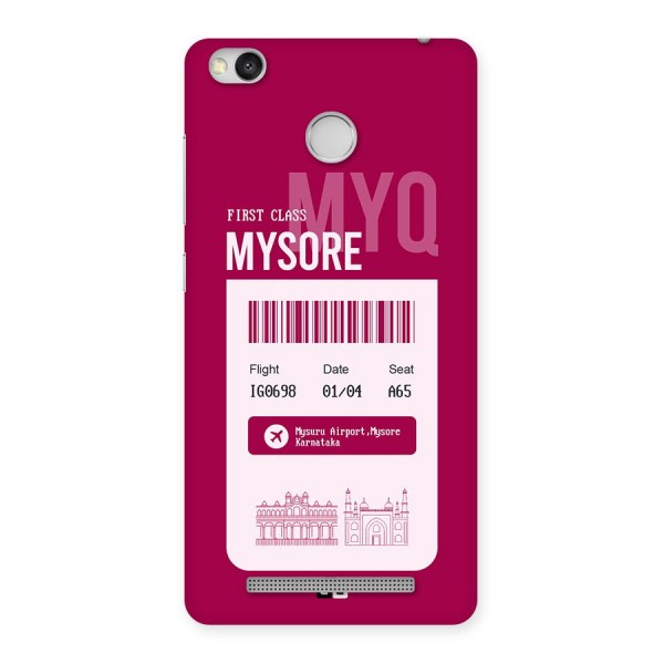 Mysore Boarding Pass Back Case for Redmi 3S Prime