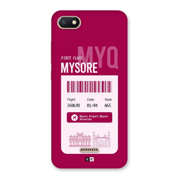 Mysore Boarding Pass Back Case for Redmi 6A