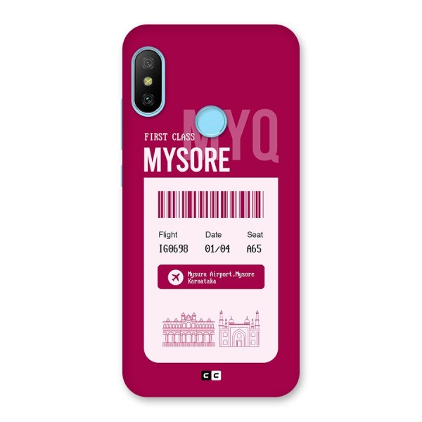 Mysore Boarding Pass Back Case for Redmi 6 Pro