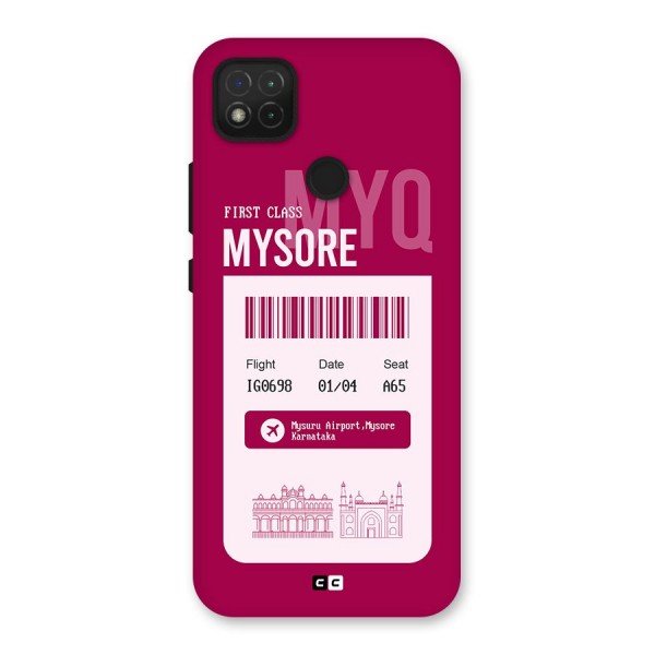 Mysore Boarding Pass Back Case for Redmi 9