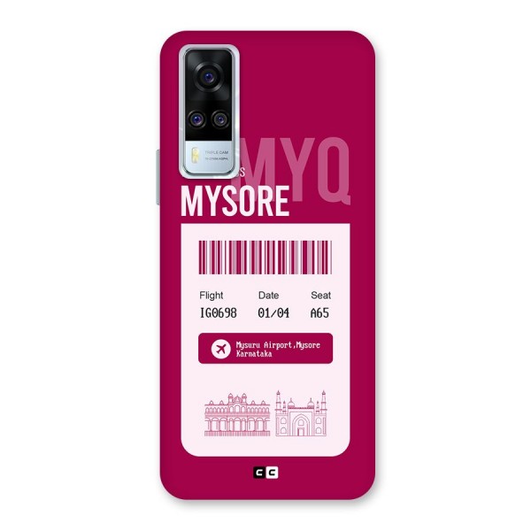 Mysore Boarding Pass Back Case for Vivo Y51