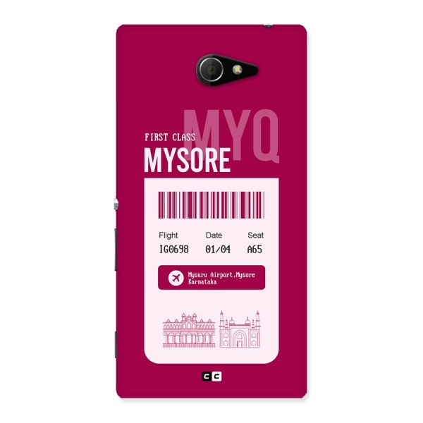 Mysore Boarding Pass Back Case for Xperia M2