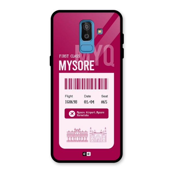 Mysore Boarding Pass Glass Back Case for Galaxy J8