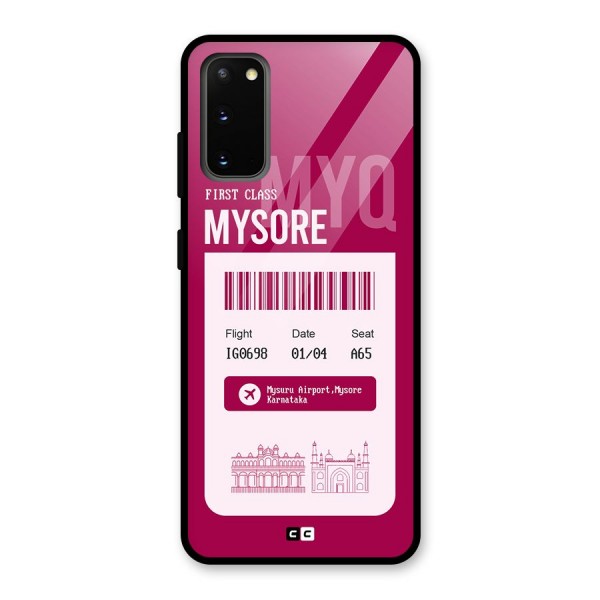 Mysore Boarding Pass Glass Back Case for Galaxy S20