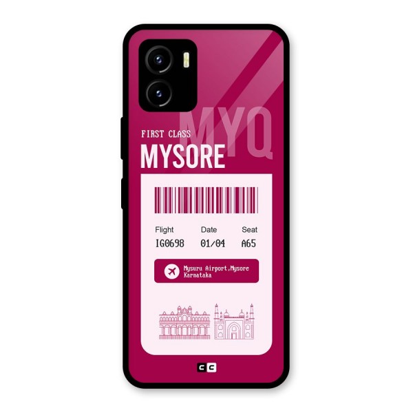 Mysore Boarding Pass Glass Back Case for Vivo Y15s