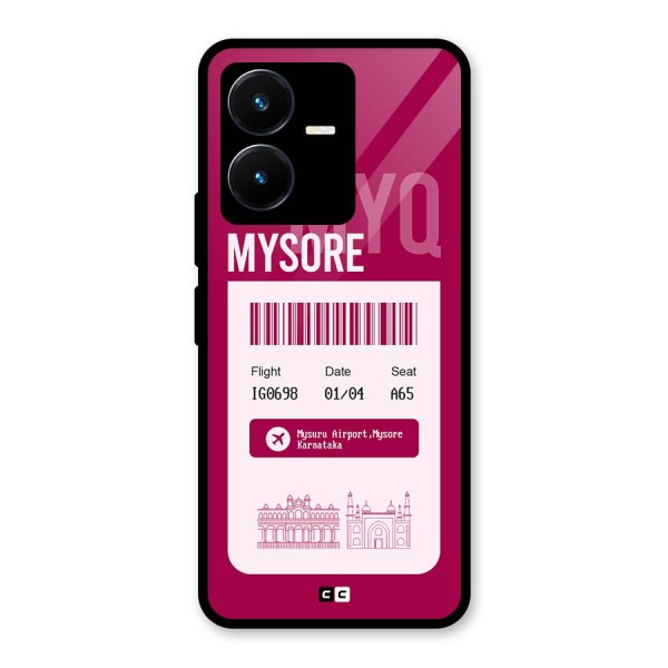 Mysore Boarding Pass Glass Back Case for Vivo Y22