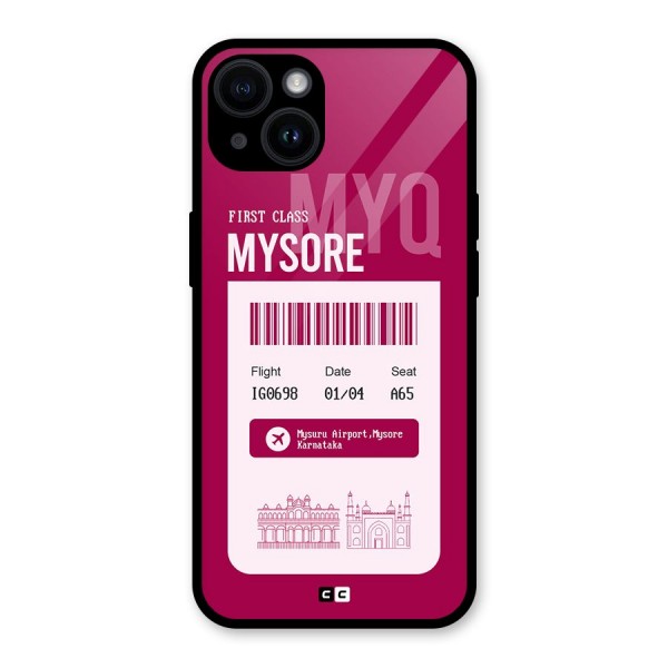 Mysore Boarding Pass Glass Back Case for iPhone 14