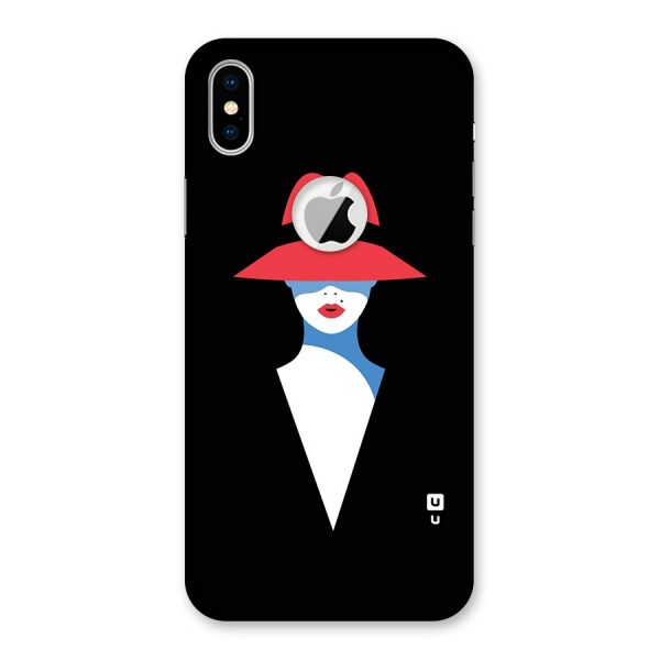 Mysterious Woman Illustration Back Case for iPhone XS Logo Cut