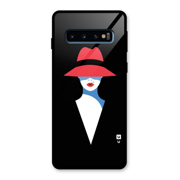 Mysterious Woman Illustration Glass Back Case for Galaxy S10