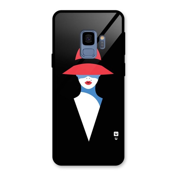 Mysterious Woman Illustration Glass Back Case for Galaxy S9