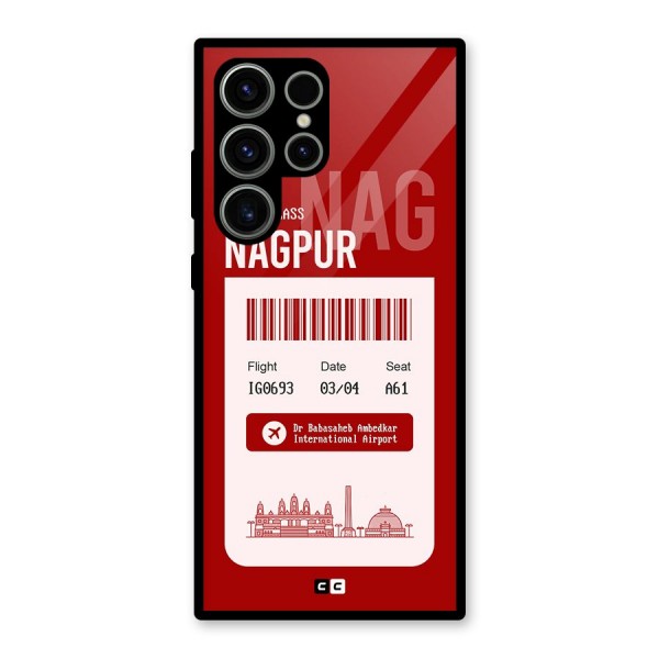 Nagpur Boarding Pass Glass Back Case for Galaxy S23 Ultra