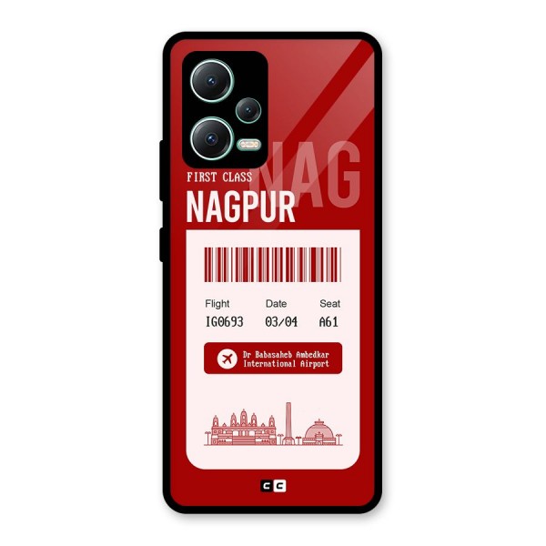 Nagpur Boarding Pass Glass Back Case for Redmi Note 12 5G