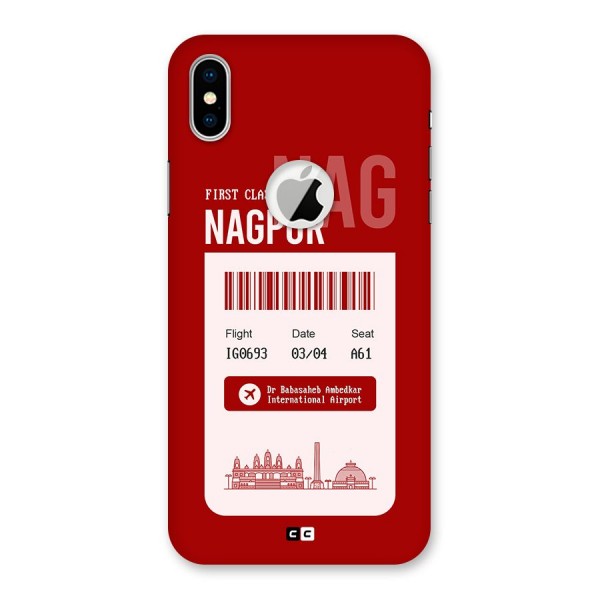 Nagpur Boarding Pass Back Case for iPhone XS Logo Cut