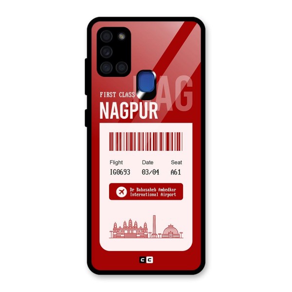 Nagpur Boarding Pass Glass Back Case for Galaxy A21s