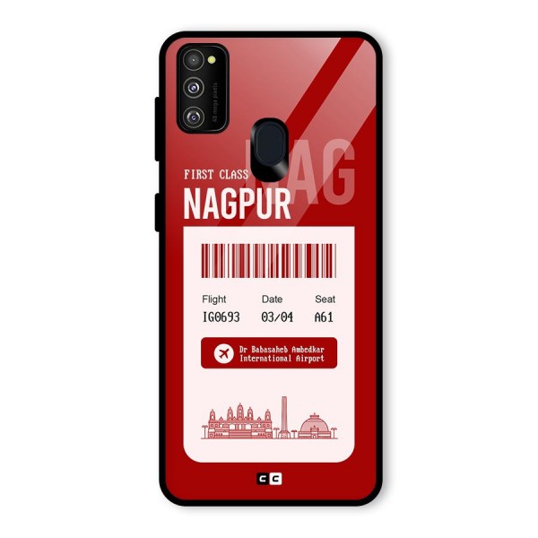 Nagpur Boarding Pass Glass Back Case for Galaxy M21