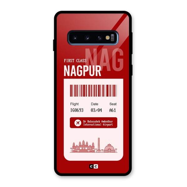 Nagpur Boarding Pass Glass Back Case for Galaxy S10