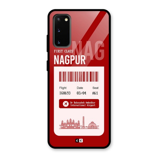 Nagpur Boarding Pass Glass Back Case for Galaxy S20