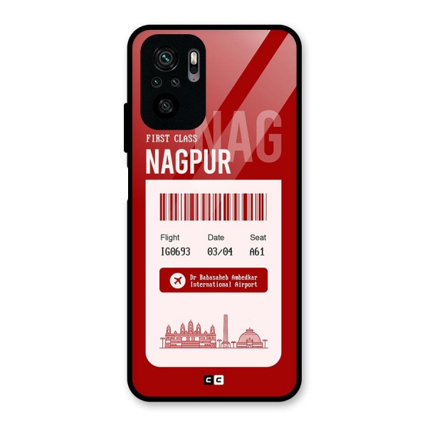 Nagpur Boarding Pass Glass Back Case for Redmi Note 10