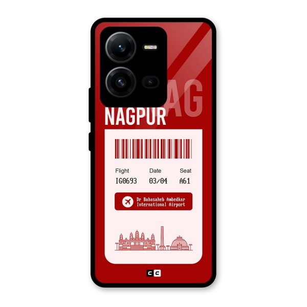 Nagpur Boarding Pass Glass Back Case for Vivo V25