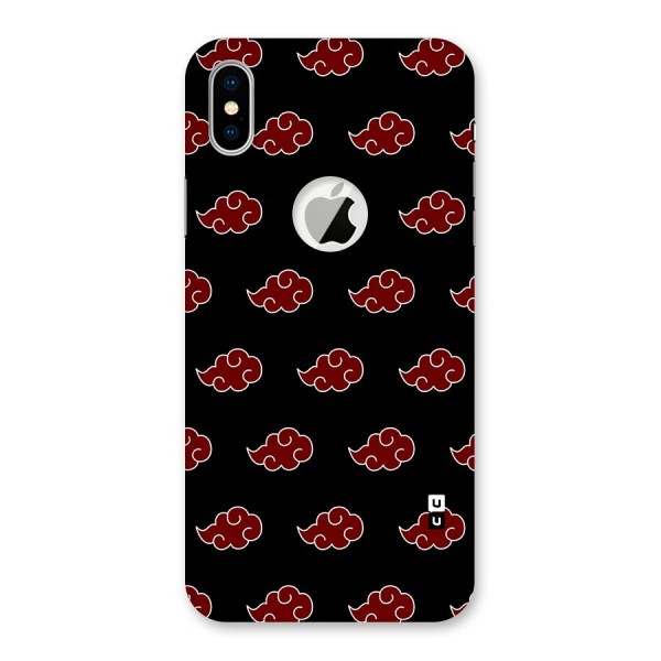 Naruto Akatsuki Pattern Back Case for iPhone X Logo Cut