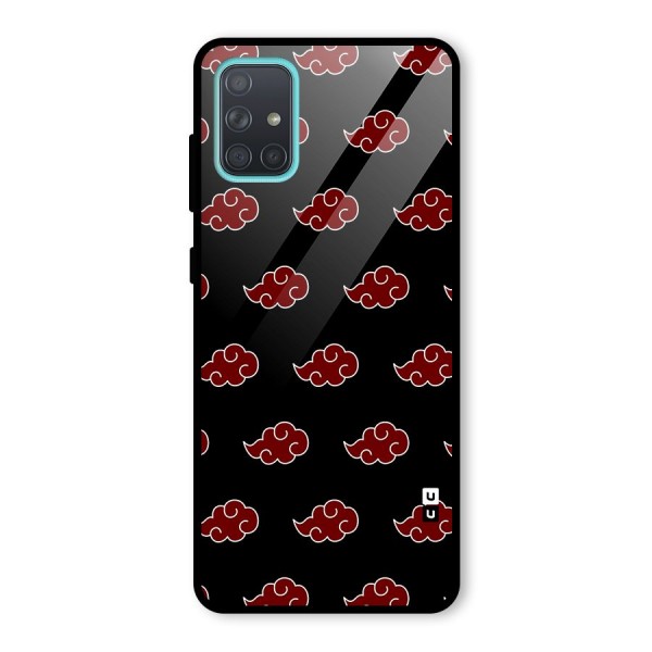 Naruto Akatsuki Pattern Glass Back Case for Galaxy A71