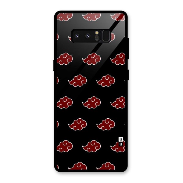 Naruto Akatsuki Pattern Glass Back Case for Galaxy Note 8