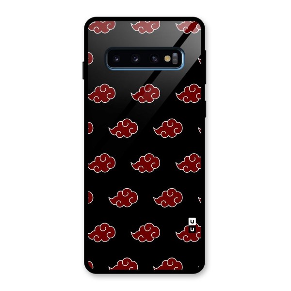 Naruto Akatsuki Pattern Glass Back Case for Galaxy S10