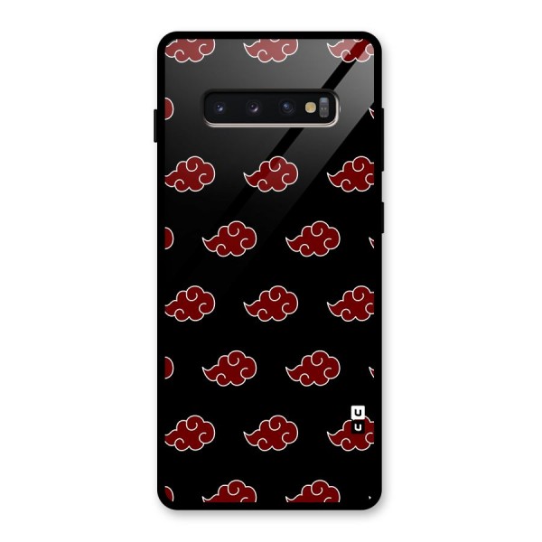 Naruto Akatsuki Pattern Glass Back Case for Galaxy S10 Plus