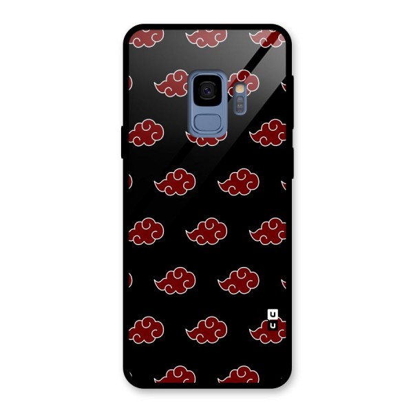 Naruto Akatsuki Pattern Glass Back Case for Galaxy S9