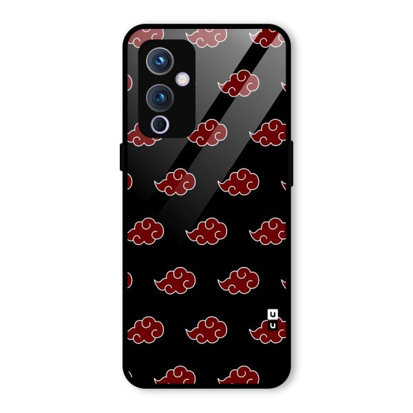 Naruto Akatsuki Pattern Glass Back Case for OnePlus 9