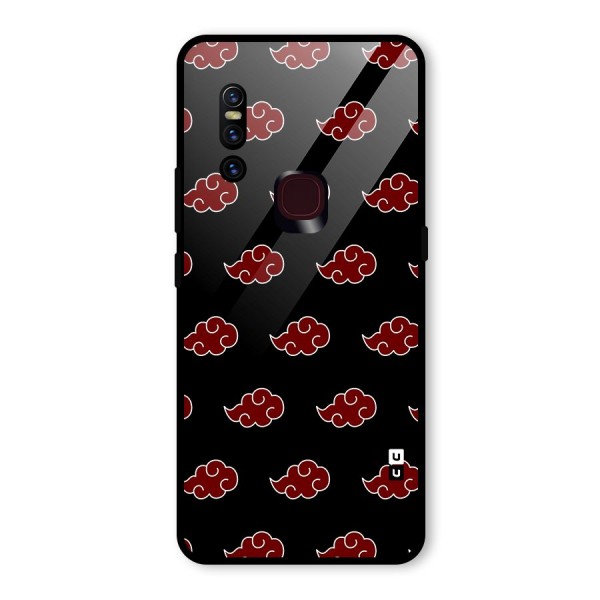 Naruto Akatsuki Pattern Glass Back Case for Vivo V15