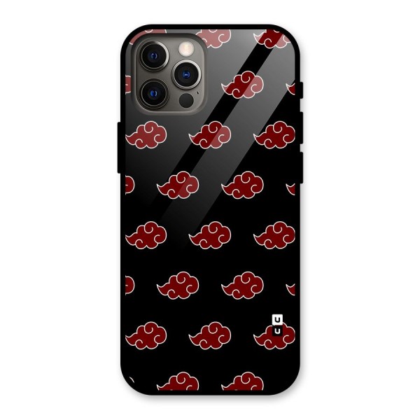 Naruto Akatsuki Pattern Glass Back Case for iPhone 12 Pro