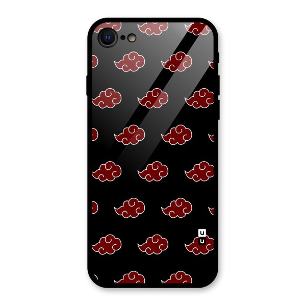 Naruto Akatsuki Pattern Glass Back Case for iPhone 8