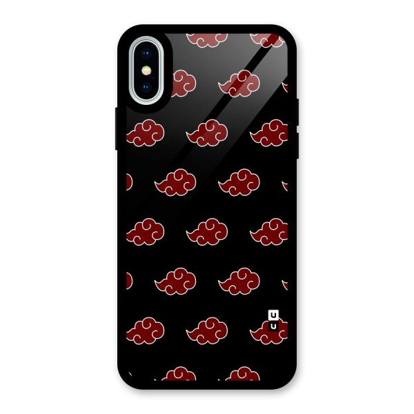 Naruto Akatsuki Pattern Glass Back Case for iPhone X