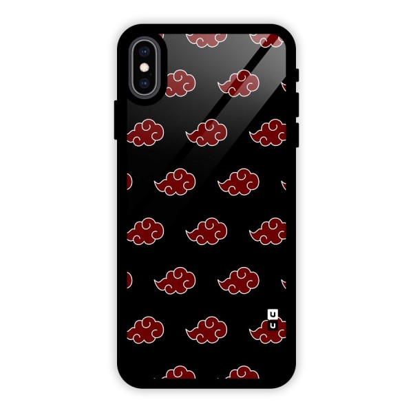 Naruto Akatsuki Pattern Glass Back Case for iPhone XS Max