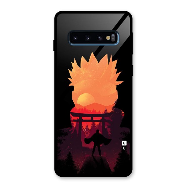 Naruto Anime Sunset Art Glass Back Case for Galaxy S10