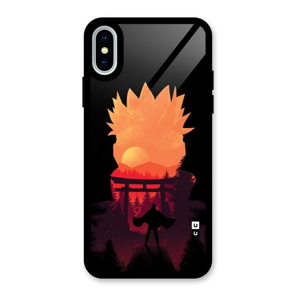 Naruto Anime Sunset Art Glass Back Case for iPhone XS