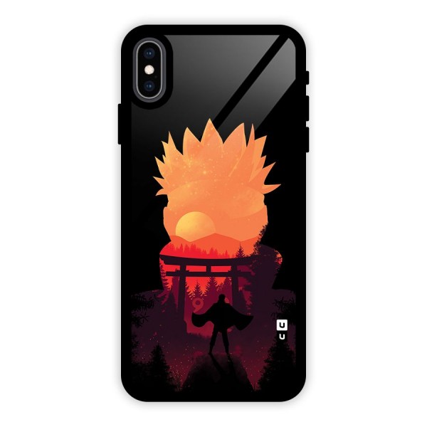 Naruto Anime Sunset Art Glass Back Case for iPhone XS Max