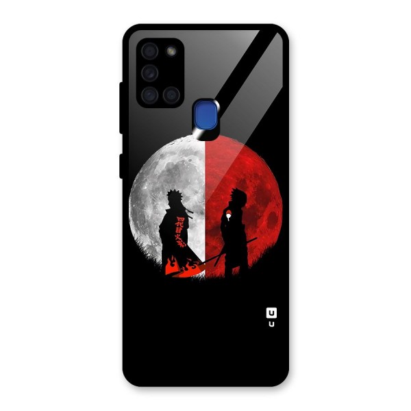 Naruto Shadow Hokage Moon Glass Back Case for Galaxy A21s