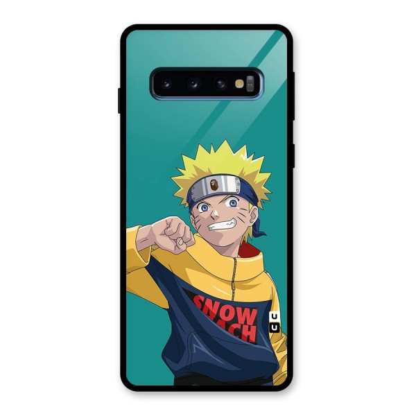 Naruto Snow Beach Art Glass Back Case for Galaxy S10