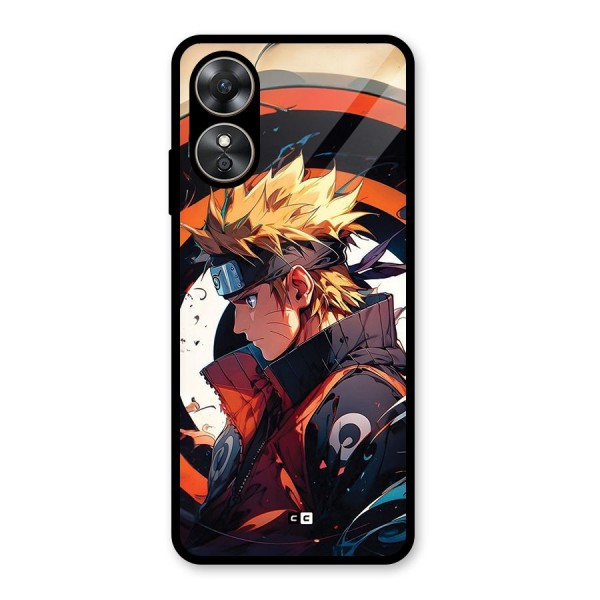 Naruto Uzumaki Combat Glass Back Case for Oppo A17